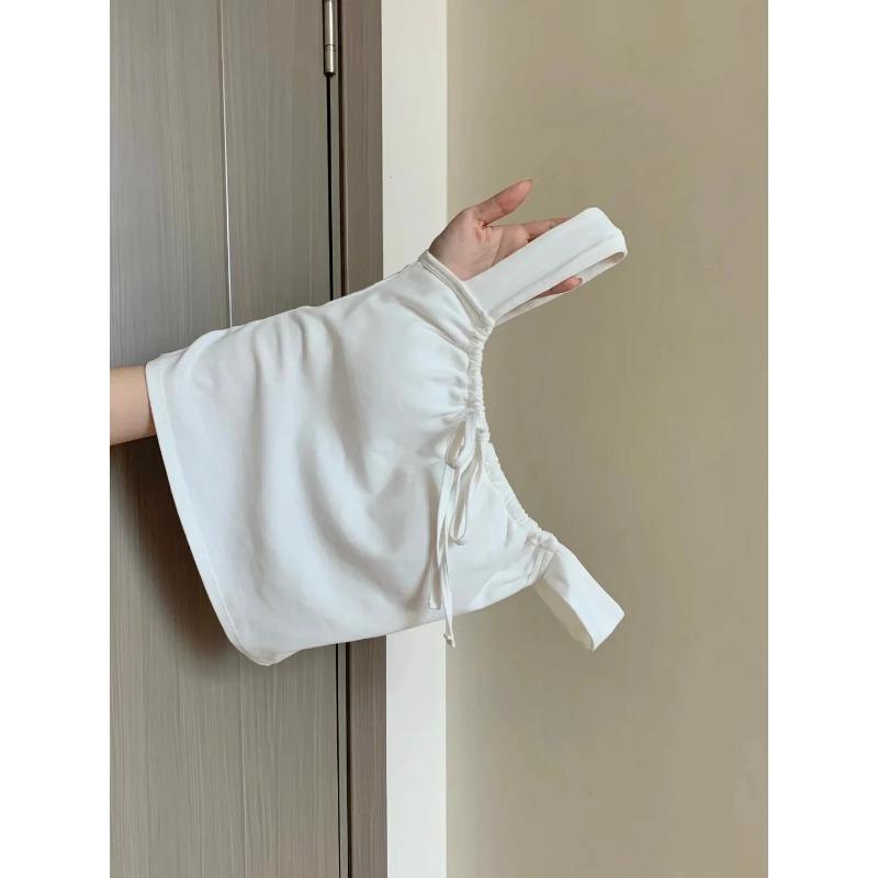 Design Lace-up White Vest Women Summer with Chest Pad Outer Wear Inner Small Sling Short Slim Fit Sweet and Spicy Top
