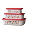 Набор мелких квадратных контейнеров Fuji Enamel Misa, Красный, S/M/L (Набор из 3 предметов)