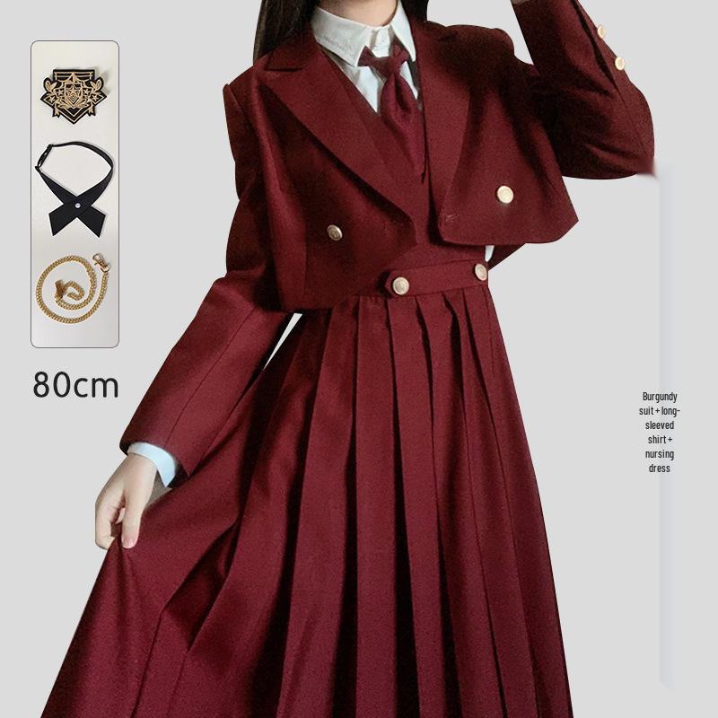 Японский комплект школьной формы JK: Аутентичная длинная юбка, защищающая грудь, для молодых леди от Ху Му Тао