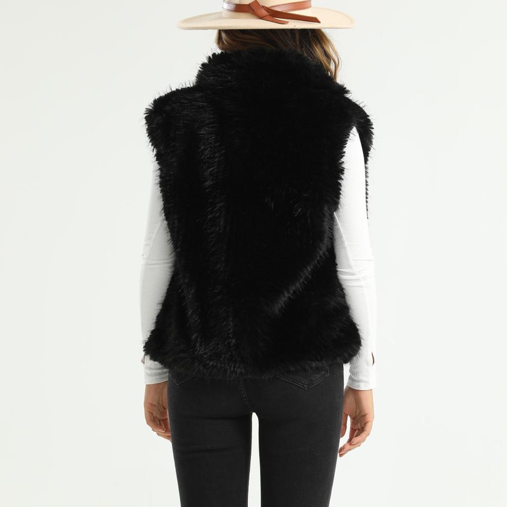 Женский осенне-зимний плюшевый теплый кардиган без рукавов