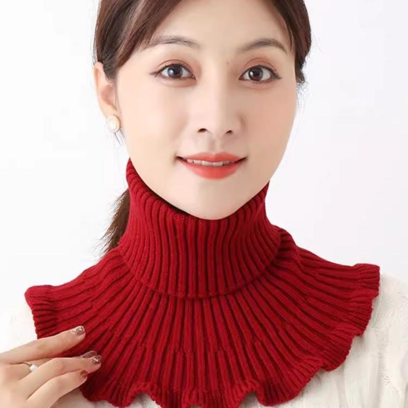Scarf, Neck Cover, Fake Collar, Cervical Spine Protection, Warmth and Cold Protection, Versatile Knitted Turtleneck Sweater Collar