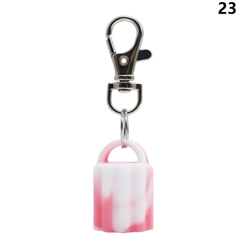 Practical Silicone Keychain Cap lip gloss accessories Portable Durable Holder Keychain Compatible For Lipstick Storage Cap