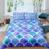 Fish Scales Duvet Cover Set Bedding Set Colorful Mermaid Scale Quilt Cover Pillowcase Queen Size Girls 2/3pcs Comforter Cover