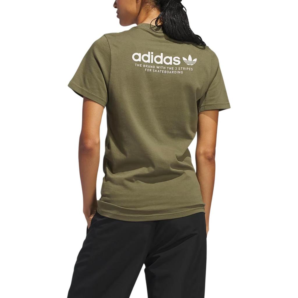 adidas Оригинальная футболка с логотипом 4.0 Унисекс Топы Оливковый JD2797