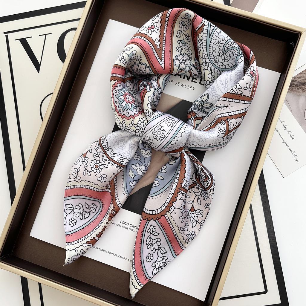 Luxury Polka Dot Silk Square Scarf Women Hijab Hair Bands Neckerchief Female Satin Shawl Ribbon Headband Fashion Wraps Bandana