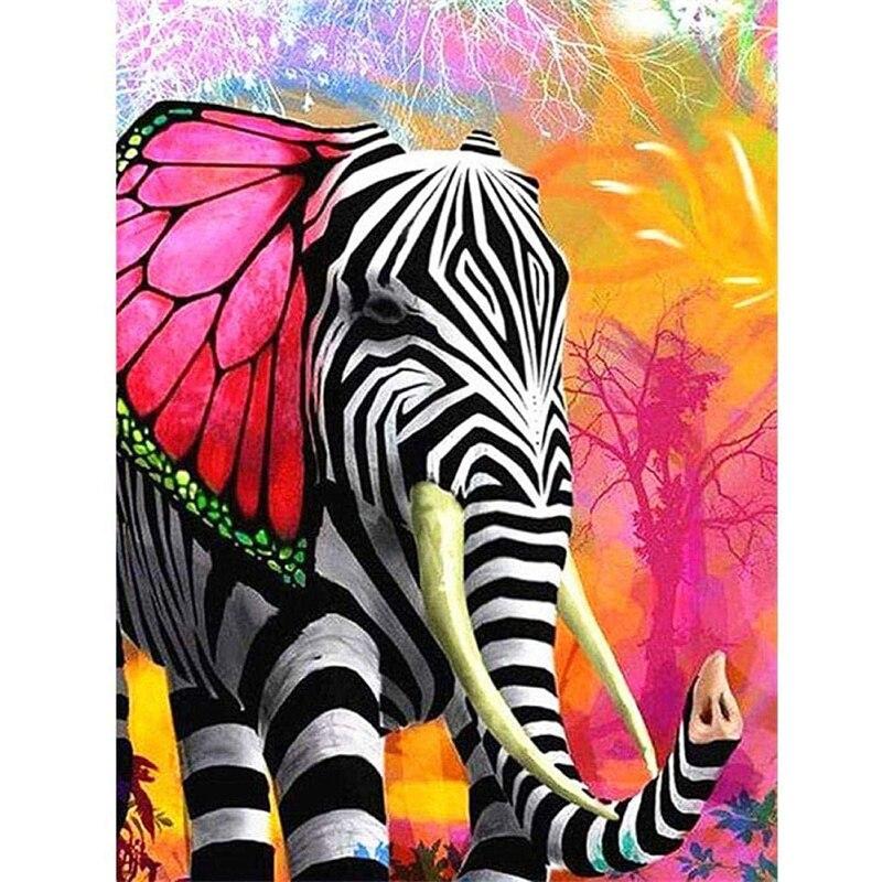 DIY Elephant 5D Diamond Painting Full Round Drill Animal Diamond Embroidery Cross Stitch Kits Wall Art Home Decor Drop&shiping