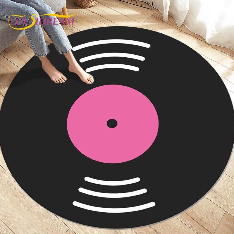 Виниловая пластинка с классической музыкой, круглый ковер, ковры для украшения стула в гостиной, мягкий нескользящий напольный коврик для детских игр