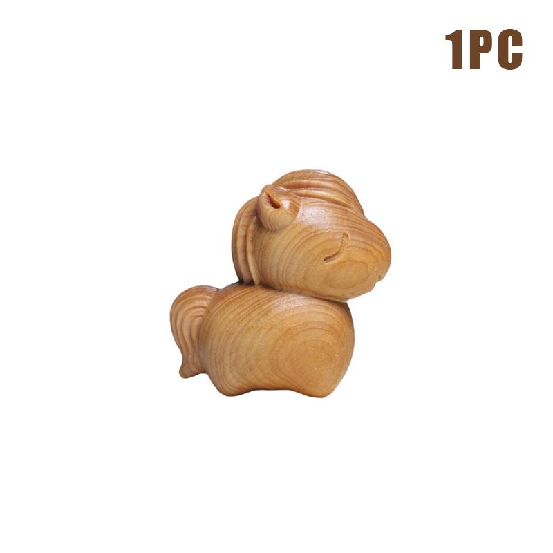 Фигурка лошади ручной работы из резного дерева 2026 год Зодиака статуэтка лошади толстая лошадь приносит удачу домой и в офис и декор для офиса