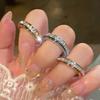 Elegant Full Drill Ring Minimalist Finger Jewelry Fashion Rotating Ring  Party