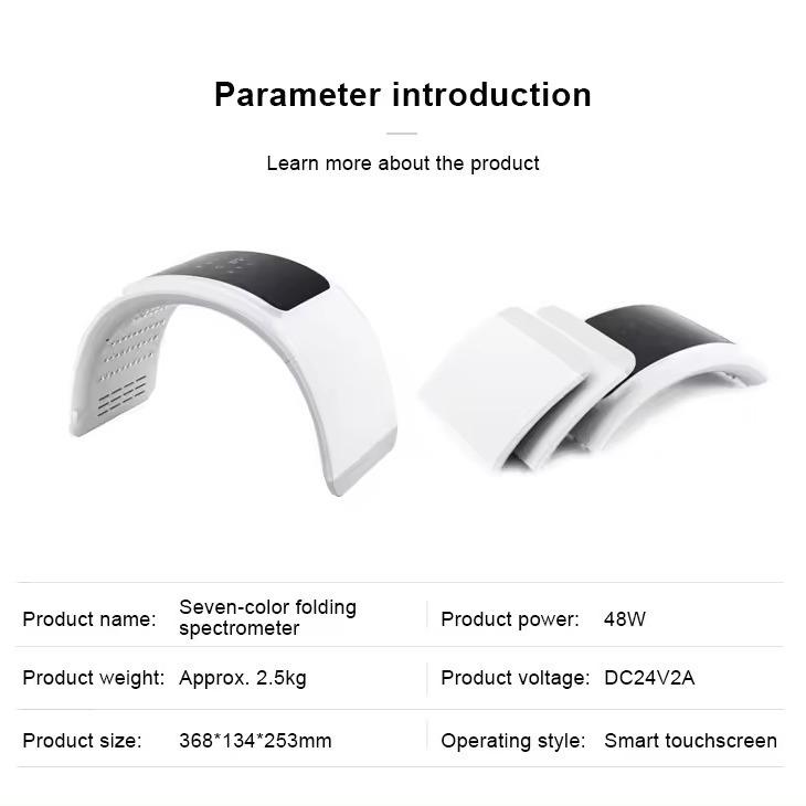 Складной светодиодный спектрометр для лица: Семицветный свет для увлажнения и омоложения кожи