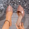 Fashion High Heels Women's Shoes 2025 Summer Pointed Toe Open Toe Slim Heel Flip Slippers Sandals and Slippers