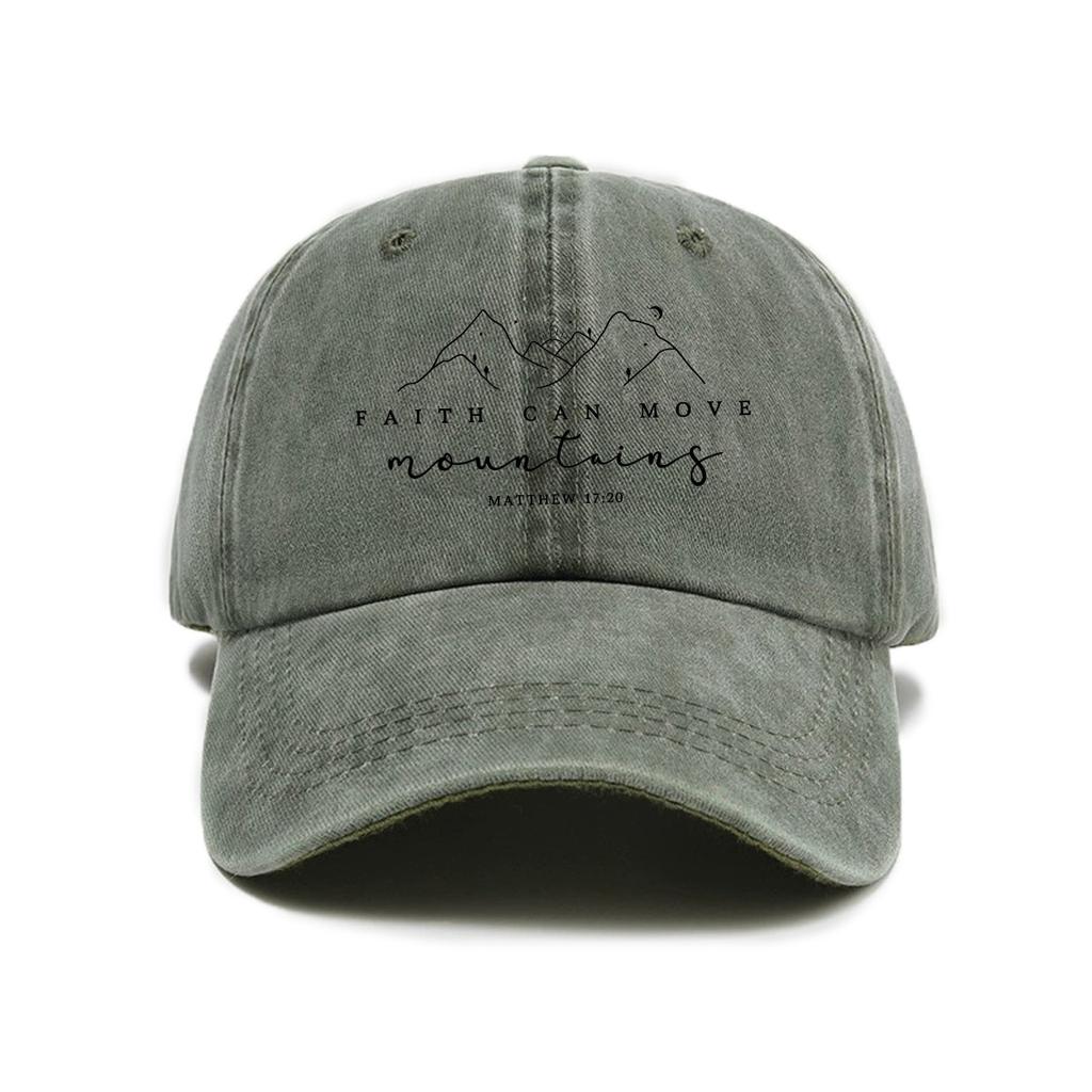 Retro Washed Baseball Cap Adjustable Soft Top Hat with Mountain Suitable for Casual Wear Breathable Suitable for Outdoor