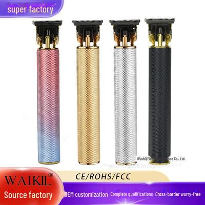 Мужская электрическая машинка для стрижки волос WAIKIL, градиентная черная сетка, зарядка через USB, для масляных волос и карвинга.