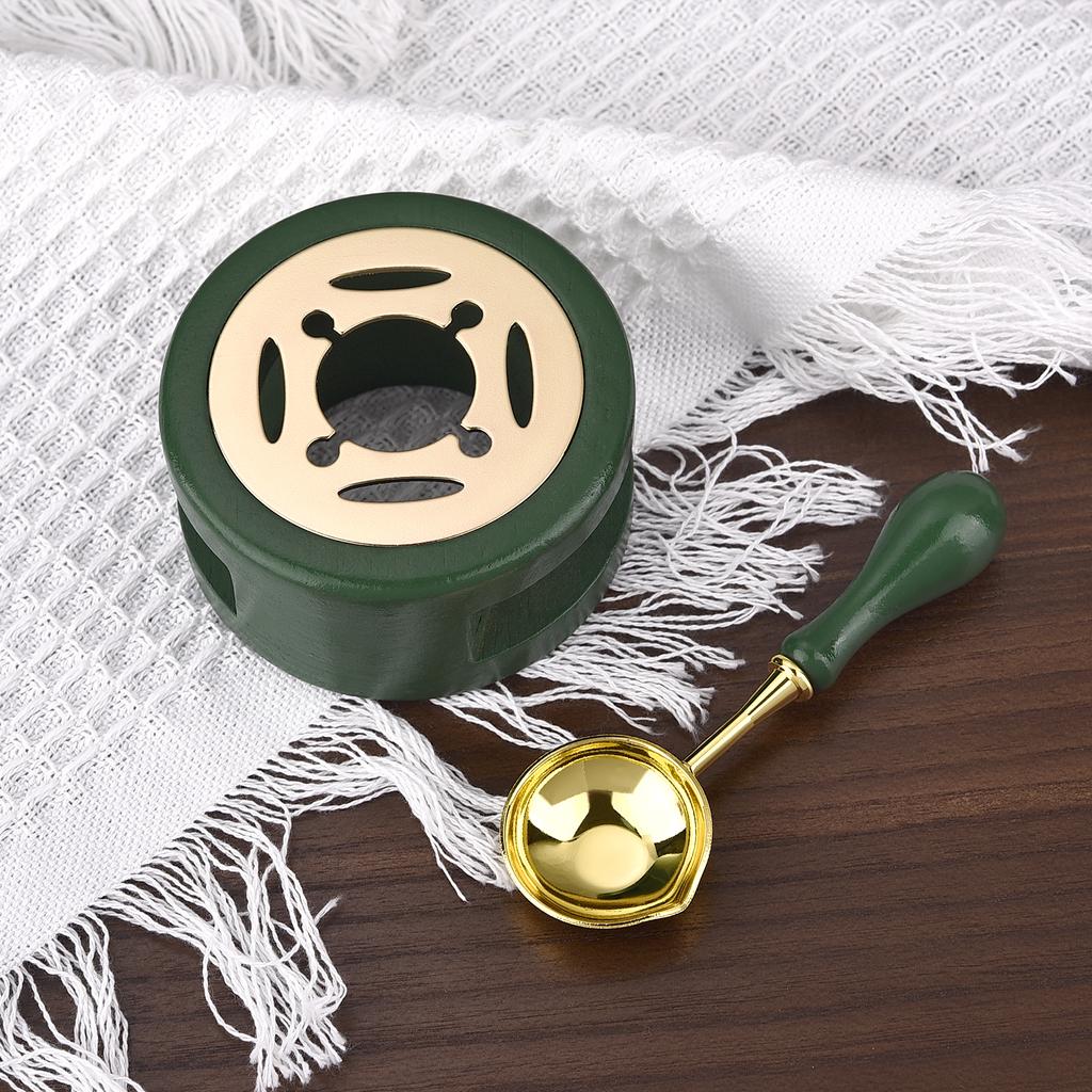2/3Pcs Set Retro Sealing Wax Furnace Stove Pot Wood Handle Sealing Wax Spoon Wax Sealing Decorative For Candle Stamp Wax Stamp