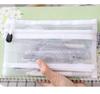 Document Pen Box Cosmetic Storage Bag School Stationery Supplies File Folder Double Mesh Pencil Bag