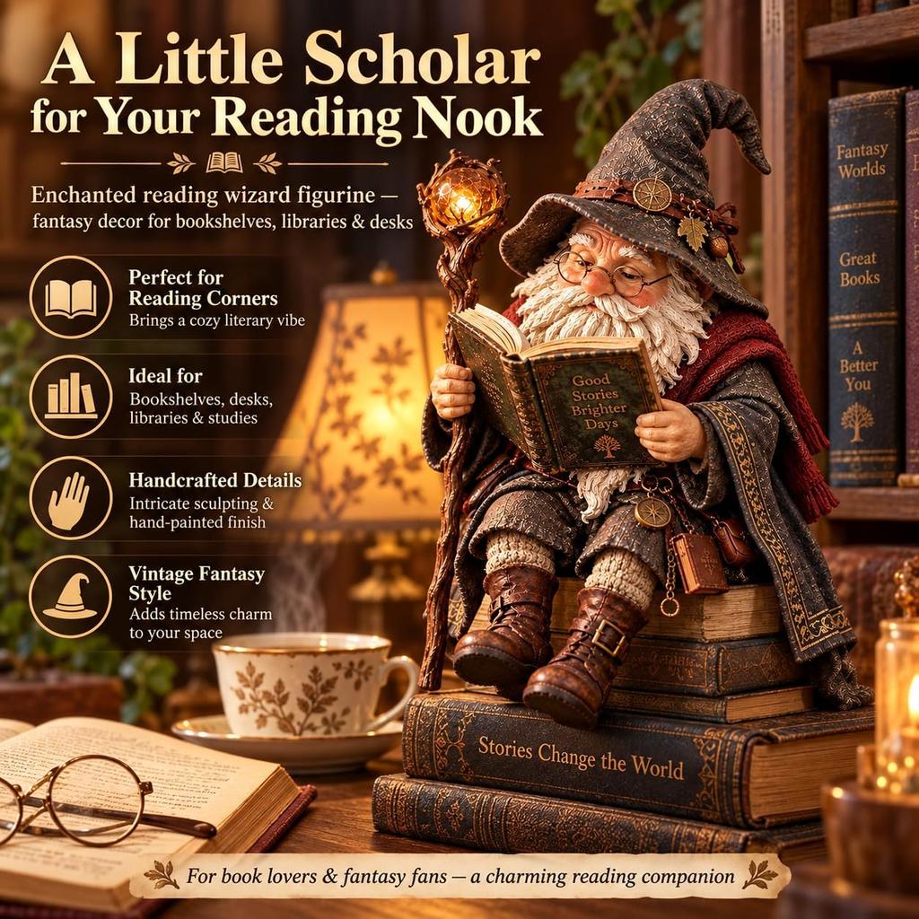 Magic theme retro old medieval magic wizard gnome resin statue ornament, magic wizard gnome