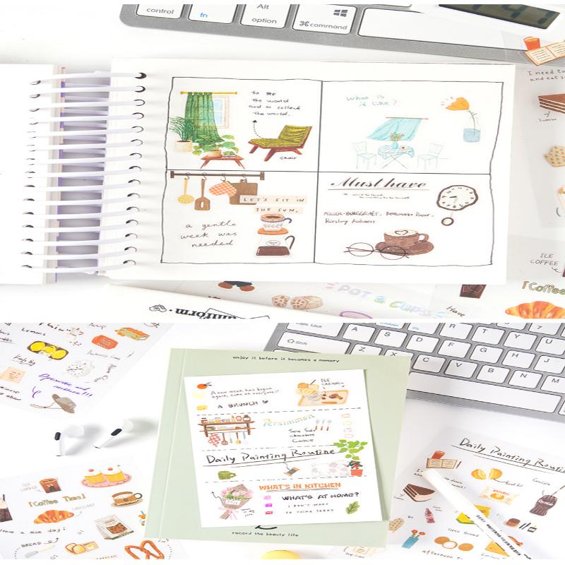 6 штук наклеек для планера 'Любовное письмо' - Милые питомцы, водонепроницаемые наклейки для DIY поделок, журнала, скрапбука, бутылок для воды, ноутбуков