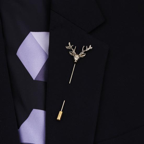 Rabbit Brooch Animal Deer Sun Moon Feather Leaf Shape Retro Men Women Business Suit Lapel Pin Fashion Jewelry