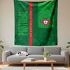 Portugal Flag Green Red FPF Crest With Blood Sweat And Tears Wall Tapestry Football National Team Fan Decor Man Cave Gift