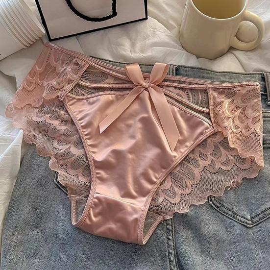 Women's Sexy Lace Lace Low Rise Hipster Underwear Soft Floral Panties Seamless Sheer Mesh