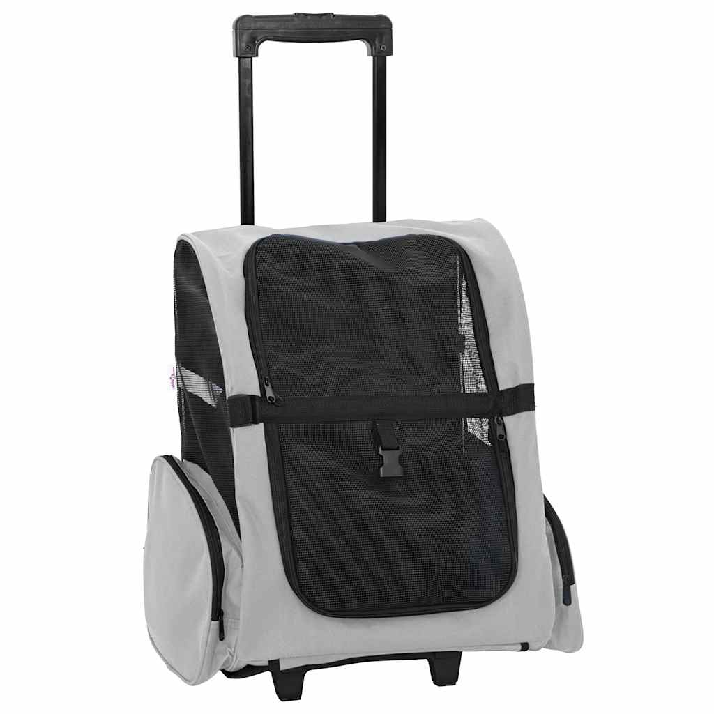 3 in 1 Pet Trolley Gray 48 x 32 x (57 106) cm Oxford Fabric