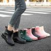 Short Rain Shoes Women's New Fashion Casual Thermal Shoes Overshoes Non-slip Velvet Student Rain Boots Water Shoes Women