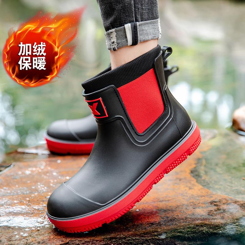 Немецкие резиновые сапоги мужские короткие резиновые сапоги для езды на велосипеде на вынос для рыбалки водонепроницаемая обувь для кухни работа нескользящая резиновая обувь