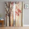 Осенние абстрактные лесные опавшие листья, прозрачные шторы из вуали для гостиной, спальни, кухни, украшения, тюлевые занавески на окно