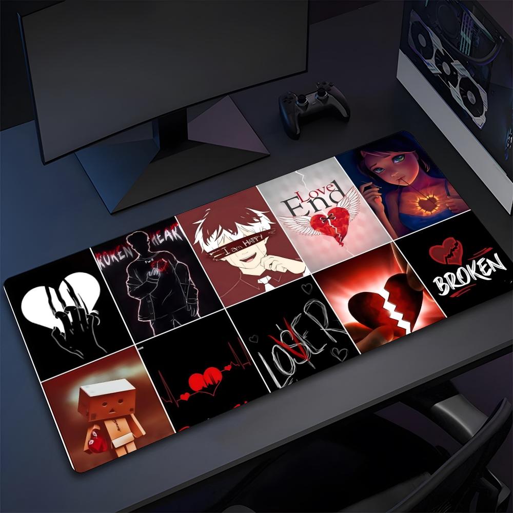 Love Black And Cute Emo Mouse Pad High Quality Natural Rubber Mouse Pad The Most Professional Washable Laptop Mouse Pad