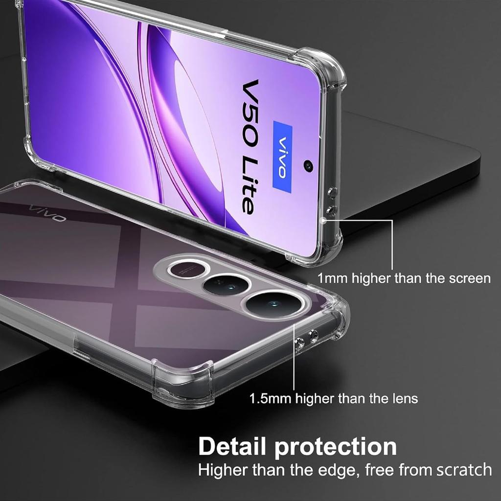 Four-Corners Shockproof TPU Case for Vivo V50 Lite 5G Protective Cover Transparent Capa Fundas Coque