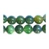 Нить из 60 круглых бусин 6мм 6мм из водного агата зеленого мха
