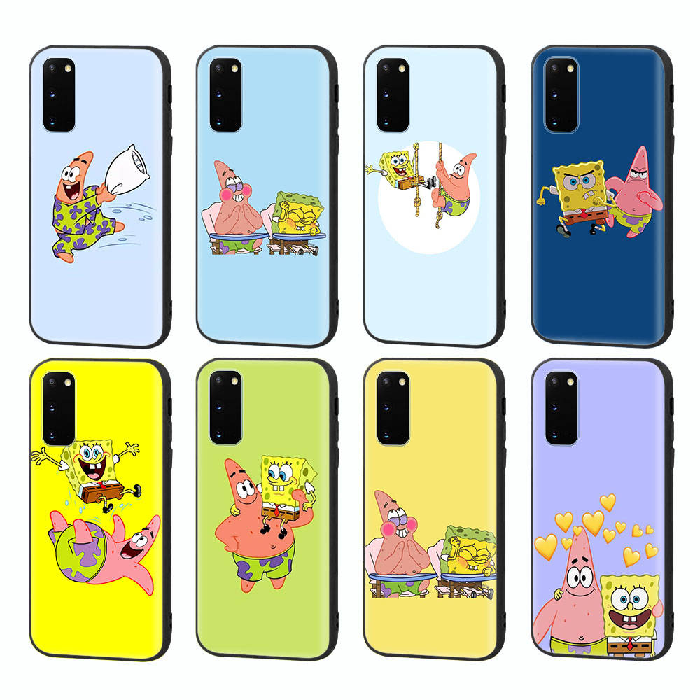 PB10 SpongeBob and Patrick Black Sofe Case for OPPO Reno 8 6 5 4 Pro Plus Find X3 A17 A3 A31 A38 A40 A53 A54 A55 A74 A76 A78 A77 A80 A94 A95 A96 Lite