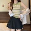 Fashionable Striped Knitted Vest for Women Summer Sleeveless Top Slim Fit Tank Top