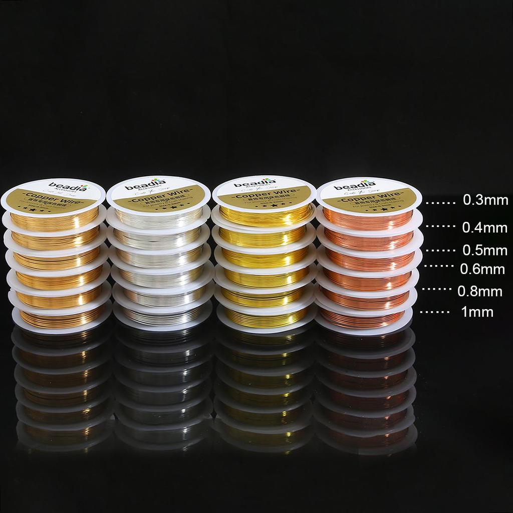 Copper Beading Wire for DIY Bracelet Necklace Colorfast Jewelry Cord String Craft Making