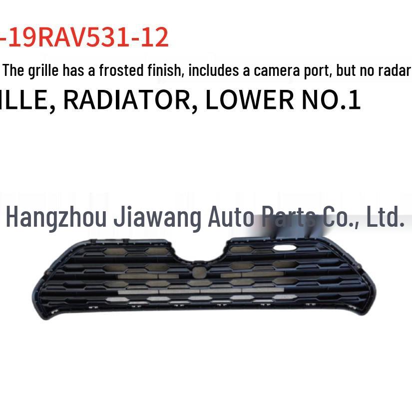 2019 Toyota RAV4 Front Bumper Grille, Matte Finish, Camera Hole, No Radar Hole, Model 53112.