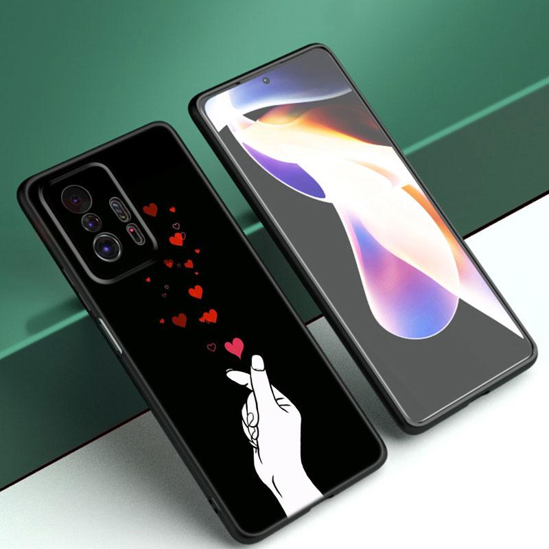 Чехол для телефона Kpop Love On The Finger для Xiaomi Mi A2 8 9 SE Note 10 10T 11 12 Lite 9T 11T 12S 12T Pro A3 6X 12X, черный чехол из ТПУ