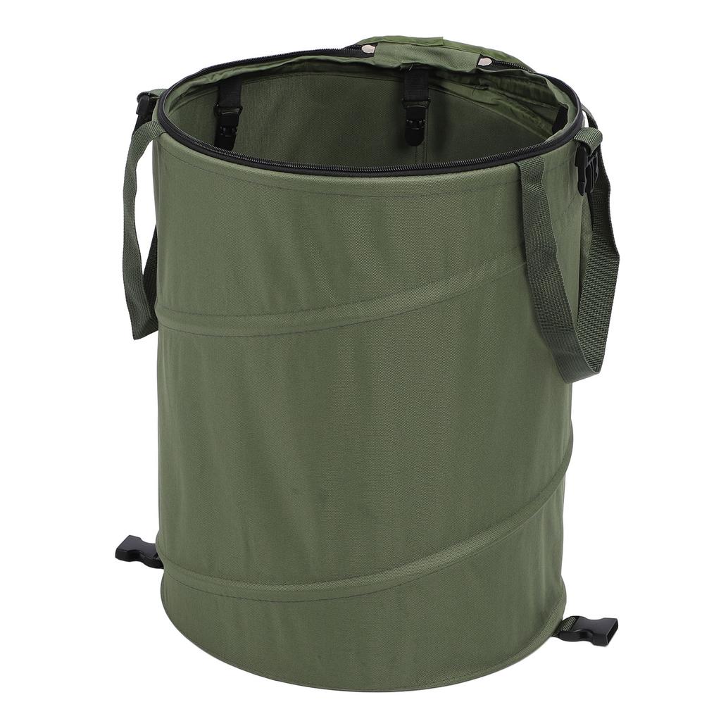 Camping Trash Can with Zippered Lid 24 Gallons Large Capacity Foldable Portable Garden Garbage