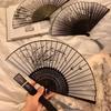 LIEI Portable Black Chinese Style Bamboo Folding Fan