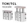 Пневматический трехходовой цилиндр с направляющими стержнями TCM25-125S