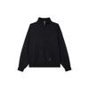 Solid Color High Collar Loose Pullover Long Sleeve Sweatshirt Women Tops Black FD7222-010