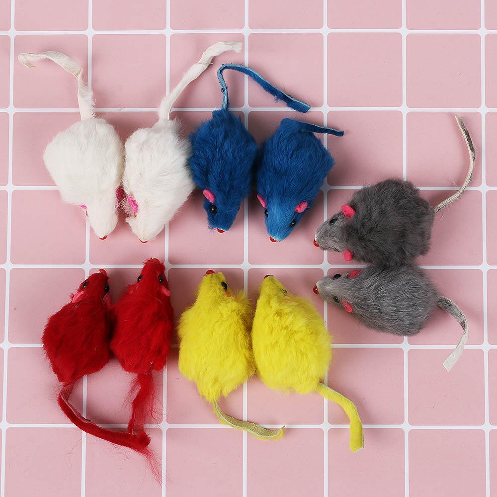 Color Random Mini Pet Supplies Kitten Puppy Cat Play Toys Fake Mouse Simulation Mice Squeak Noise
