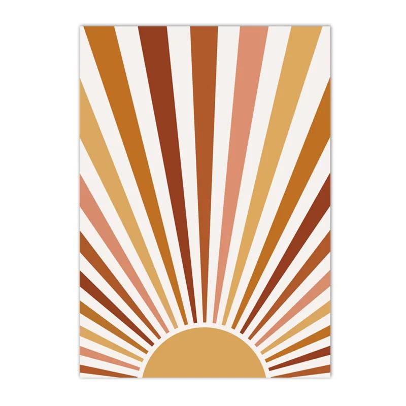 Бохо Радуга Облако Луна Солнце Сердце Постеры и Принты Скандинавское Искусство для Стен Детской Комнаты Картины Декор Дома Холст