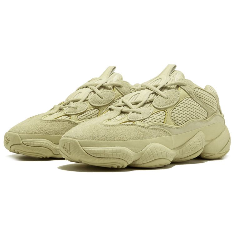 adidas Оригинальные Yeezy 500 Supermoon Yellow Удобные Противоскользящие Прочные Легкие Низкие Кроссовки Унисекс Песочно-желтые DB2966-2018