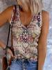 Ethnic Floral Tank Tops Women V Neck Summer Casual Sleeveless Shirts Novelty Western Style Cami Boho Tees Workout Tanks Top 2023