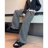 Black and White Contrasting Striped High Waist Wide-leg Pants for Women In Autumn and Winter New High Waist Slim and Loose Floor Trousers for Women