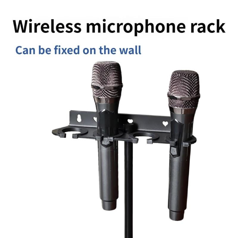 Shockproof Wall Mount Holder for Various Models Microphones Storage Organizers Holds 2/4/6/8 Microphone for Mic Stand