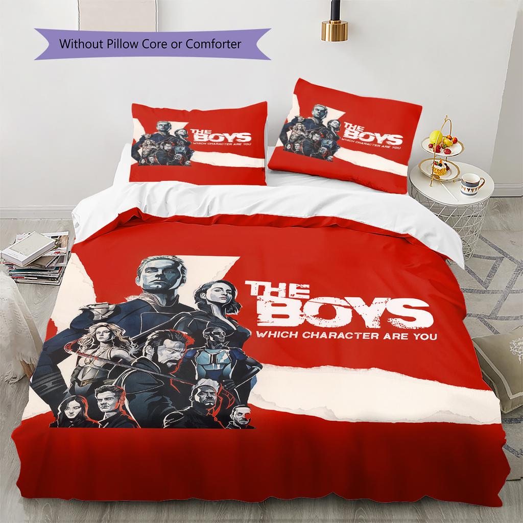 Постельное белье с рисунком «Мальчики» Домашний декор Подарок на день рождения (1 пододеяльник + 2 наволочки, без наполнителя)