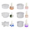 Round Heart Star Epoxy Resin Mold Handmade Candle Holder Silicone Mold DIY Plaster Crafts Table Ornament Tool Nonstick