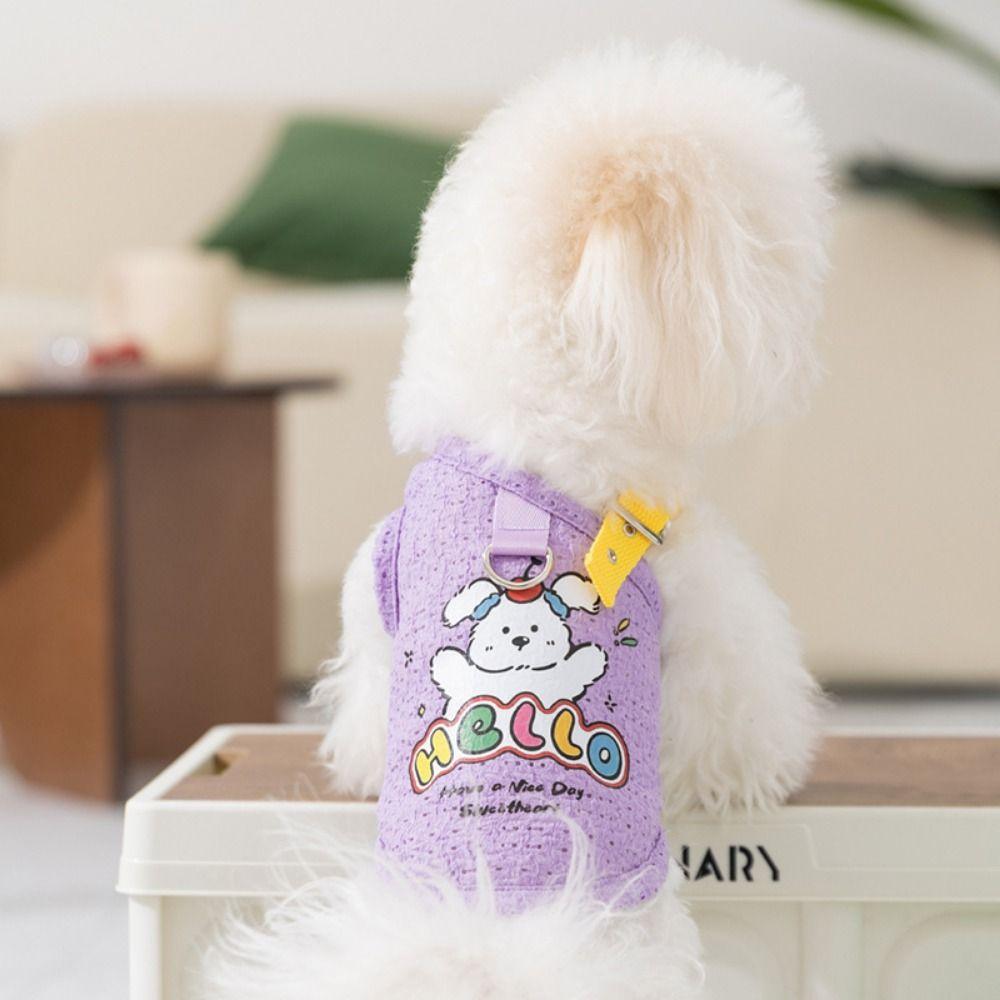 Мультяшный жилет для собаки, дышащая одежда для щенка, товары для питомцев, тонкая футболка для собаки, кошки