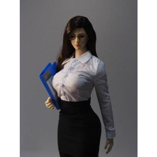HAMRETHYPPZ 1/6 Scale Costume Figure Clothes for Women, Secretary Outfit, Sexy Work Clothes, Sexy Skirt, Shirt, HR Suit, Sexy Skirt Suit (Body, Head,